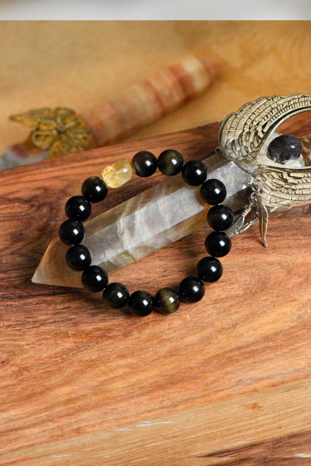 ▫️▪️ Obsidian Citrine Pixiu Bracelet (Men)